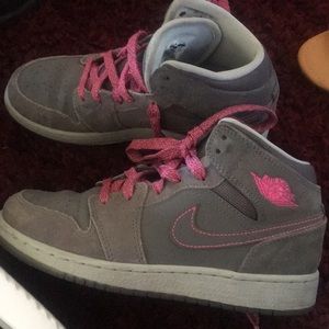 Gray And pink Jordans